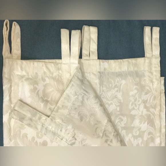 Set of 2 Damask Semi-blackout Curtain Panels + 2 Valances + 2 Draw Bands - Picture 5 of 6